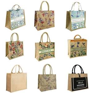 ถุงผ้ากระสอบสำหรับช้อปปิ้งถุงผ้าปอกระเจาถุงช้อปปิ้งแบบใช้ซ้ำได้พร้อมโลโก้ - Product Image 1