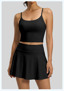 Strap <strong>Bra</strong> Golf Skirts Sets 2 Layers High Waist 2pcs Golf Wear Girls Quick Dry Tennis Wear for Women - Product Image 4