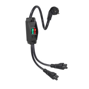 <b>3</b>-Prong US <b>Plug</b> to 2-Way IEC C5 Cloverleaf Power <b>Adapter</b> with On/Off Switch IP11 SJTW Cable for Laptop Charging - Product Image 1