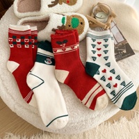 Chaussettes thermiques en polyester tricoté pour femme, thème Noël, motif bonhomme de neige brossé, mi-mollet, usage quotidien, collection automne/hiver