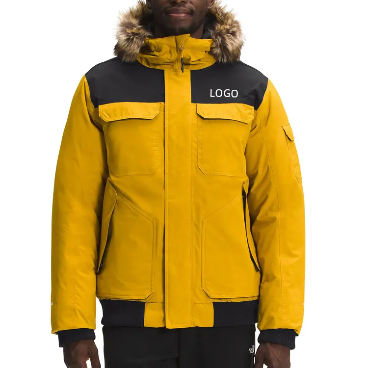 Мужская водонепроницаемая воздухопроницаемая куртка DWR на заказ, мужские изолированные куртки с мехом и капюшоном 650FP, теплое пальто из белого утиного пуха и нейлона