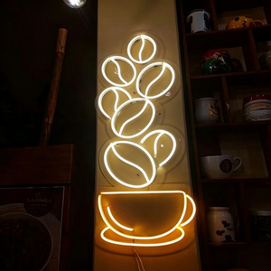 Letrero Luminoso LED de Neón con Forma de Taza de Café, Acrílico, Luz Blanca Cálida 2700K, IP65, Decoración para Bodas - Product Image 3