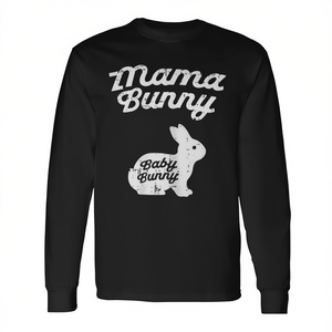 T-shirt à manches longues « Mama Bunny » – Mignon pour la grossesse, révélation du sexe, fête prénatale, prochainement maman - Product Image 2