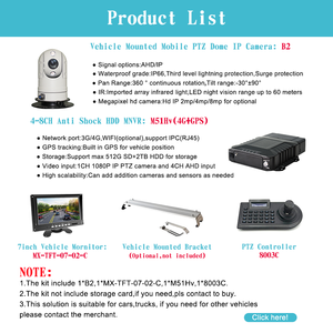 Camera PTZ di động gắn trên xe chống nước mini IR Chống rung Giám sát pháp y động MDVR Giám sát đầu ghi <span class=keywords><strong>video</strong></span> kỹ thuật số - Product Image 4