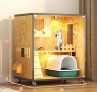 Fabricant de villas pour chats, maison pour chat en verre panoramique sur mesure, enclos pour animaux de compagnie, cage intérieure de petite taille.