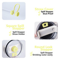 Paille à boire en silicone aux couleurs personnalisées couvre Toppers pour gobelets Stanley