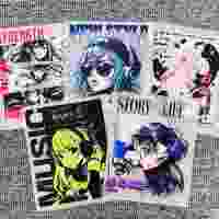 Transferts DTF Fille Otaku Gamer Mignonne, Autocollant Thermocollant Anime Japonais Kanji, Impression à Chaud Fille Dessin Animé pour Vêtements et Bricolage