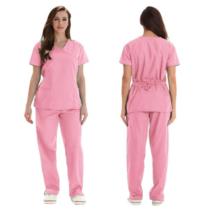 Women's Short Sleeve Stretch Scrub Suit Set Moisture Wicking Hospital Uniforms For Medical Beauty Use - Product Image 5