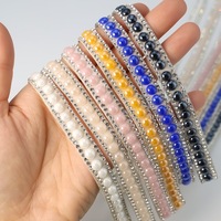 Bandes de strass en résine auto-adhésives pour embellissements DIY, autocollants décoratifs à paillettes, perles intercalaires