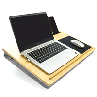 Support d'ordinateur portable multifonctionnel 3-en-1 en bambou avec tablette et support de téléphone pour étudiants et joueurs