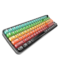 SQT Factory 75% Wired Wireless RGB Backlight Computer Crystal Keycaps Rechargeable Keyboard Custom Logo
