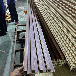 中国工場製 WPC溝付き壁パネル PVCボード スラット付きWPCパネル 室内装飾用 WPC壁パネル - Product Image 4