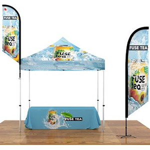 Carpa Personalizada de 10x20 pies con Logotipo Impreso - Paquete para Eventos Incluye Carpa Plegable, Mantel de 6 pies y 2 Banderas NF38F21073 para Exteriores - Product Image 3