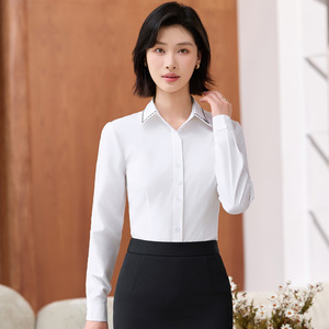 하늘색 여성 디자인 가벼운 전문 호텔 케이터링 작업복 가을 셔츠 - Product Image 2