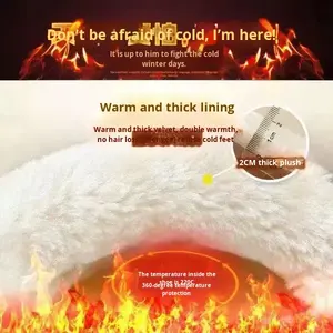 2025 תלוש עבה-חלקה חדש-על פרווה תרמית נמוכה-העליון, מגפי שלג עליון נשים נשים מעופפות-eve pleush-eve גופיות - Product Image 4