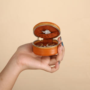 Personalized Custom Logo PU Leather Mini Travel Zipper <b>Ring</b> Jewelry <b>Box</b> Dustproof Earring Necklace Packaging Storage Jewelry Bag - Product Image 6