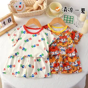 1-8 tuổi Little Bitty Toddler Chàng Trai Thiết Kế Quần Áo Trẻ Em Mùa Hè Ăn Mặc 2024 T-Shirt Quần Short Cô Gái Toddler 2 Mảnh Quần Áo Thiết Lập