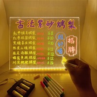 Panneau d'affichage à LED Chargement d'éclairage DIY Factory-Made Acrylic Writing Board for Night Market Advertising Buildings Company Shops