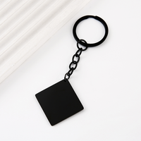 Porte-clés carré en acier inoxydable Ywyougang, gravure personnalisée, étiquette géométrique, accessoire quotidien, cadeau, mode vintage