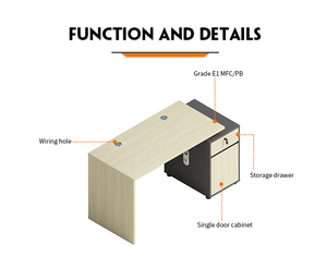 Hiện đại 1.2m gỗ văn phòng làm việc bảng nhà nhân viên Bàn máy tính với khóa ngăn kéo cho nhà hoặc văn phòng sử dụng - Product Image 5
