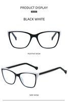 Lunettes optiques anti-lumière bleue tendance 2026 de haute qualité, monture complète œil-de-chat solide pour femmes avec logo personnalisé
