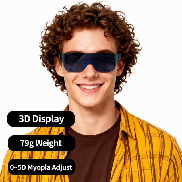 Ultralight Micro Oled Smart Ar Glasses 52°Wide Field of View Fov With Advanced Waveguide Optics Watch 3D Movie Video