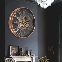 Horloge murale vintage au design classique antique fait à la main, style Art déco, horloge à quartz de haute qualité pour petite décoration d'hôtel à la maison