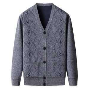 Suéter Cárdigan para Hombre de Mediana Edad y Mayor, Primavera y Otoño, Abrigo Grueso para Padre, Suéter de Punto para Abuelo - Product Image 1