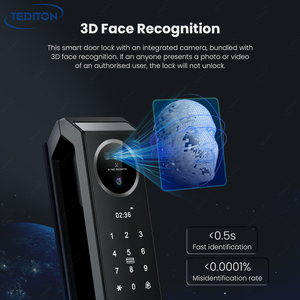 TEDITON 3d распознавание лица умный дверной замок с камерой отпечатков пальцев безопасности полностью автоматический цифровой Умный Замок Tuya Wifi - Product Image 4