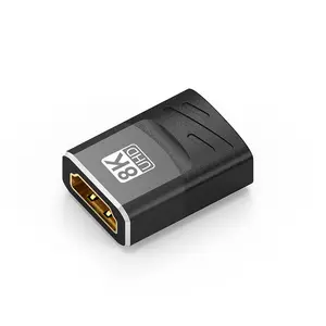 Hohe Geschwindigkeit Guter Preis HDMI-Adapter 24K vergoldeter 8K HDMI-Konverter Buchse zu Buchse Schwarz für Computer 8k 2.1 HDMI-Adapter