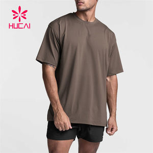 Logotipo personalizado Nuevo diseño Entrenamiento Ropa deportiva Camiseta Hombre 100% Algodón Heavyweight Box <span class=keywords><strong>Fit</strong></span> Running Oversize Fitness <span class=keywords><strong>Gym</strong></span> Shirt - Product Image 1