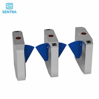 Sentra SW01 Flap Barrier Turnstile Bi-Directional Stainless Steel Pedestrian Access Control RFID Face Recognition IP55