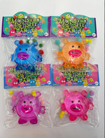 Jouet Squishy Monstre en Maltose Scintillant Transparent avec Poudre Dorée à Rebond Lent, Anti-Stress, Balle à Presser pour le Soulagement de l'Anxiété (Vente en Gros)