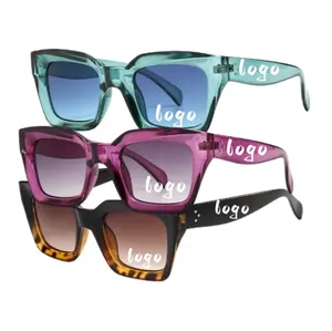 Luxus Brand Design Brillen großes Quadrat Leopard Schildkröte Retro Quadrat Blau Lila Weibliche Nägel Sonnenbrille