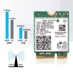 Carte <span class=keywords><strong>Wi</strong></span>-<span class=keywords><strong>Fi</strong></span> <span class=keywords><strong>6</strong></span> double bande 2400 Mbps <span class=keywords><strong>Intel</strong></span> <span class=keywords><strong>AX201</strong></span> pour BT 5.0 NGFF Key E CNVio 2 AX201NGW 2,4 GHz/5 GHz 802.11ac/ax - Product Image 6