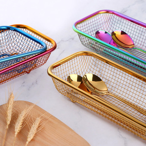 Organisateur de couverts de cuisine en acier inoxydable, panier de rangement pour baguettes, cuillères et fourchettes, égouttoir de vaisselle - Product Image 5