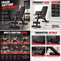 Banc de musculation pliable en stock, prêt à être expédié, faible MOQ, banc d'haltères réglable, équipement de fitness à domicile, prix d'usine