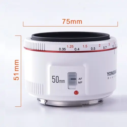 YONGNUO YN50mm F1.8 II lente con messa a fuoco automatica ad ampia apertura piccola lente YN 50MM 0.35m 1.15ft Super effetto per per