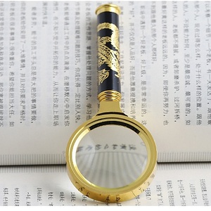 Rồng xử lý 50 Bijia kim loại Retro Kính lúp Ống kính thủy tinh quang học người cao tuổi đọc báo cầm tay kính lúp - Product Image 3