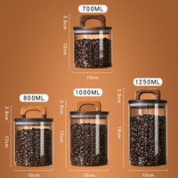 Pot à café avec couvercle à poignée de style américain, récipient de rangement rétro pour aliments, pot de conservation en verre hermétique et anti-humidité