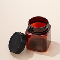 ODM 235ml récipient de stockage de miel carré en plastique distributeur de sirop bocaux bouteille d'emballage de miel pour animaux de compagnie avec couvercles à vis