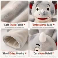 Peluche Triceratops Mignonne pour Enfants, Jouet en Peluche Personnalisé, Fabricant de Peluches, Marionnettes en Peluche, Peluches Personnalisées, Marionnettes à Main