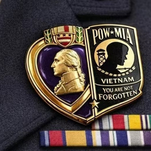 Broche commémorative de la guerre du Vietnam, rouge vif, en émail, insigne de vétéran, bijoux en alliage de zinc - Product Image 4