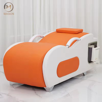Table de massage incurvée ergonomique moderne - Table de soin du visage avec lavabo intégré et compartiments de rangement pour le salon