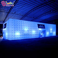 Tente de fête gonflable extérieure en forme de cube, cabine photo gonflable personnalisée, toile de fond portable, cabine photo 360 gonflable avec LED
