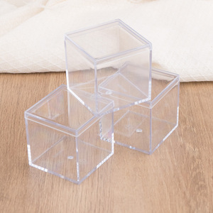 Boîte en plastique transparente de qualité alimentaire personnalisée, petite boîte carrée transparente anti-poussière avec couvercle - Product Image 2