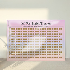 Affiche de suivi des habitudes et planificateur d'objectifs avec logo personnalisé, coloré, pour le yoga, le fitness, les défis de style de vie à gratter - Product Image 6