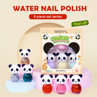 Risyal Nouveau Vernis à Ongles Sans Cuisson Séchage Rapide à Base d'Eau Pelable Sans Odeur Motif Panda Logo Personnalisable Lot de 6 Pièces