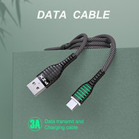 PZX V183/V185/V186sharga Pabrik 3a Kabel Data Pengisian Cepat untuk Ponsel Universal C Port 1.2M Lampu LED Warna-warni Kabel Usb