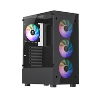 Caja de PC para Juegos MicroATX de Torre Media de Alto Rendimiento, Fabricada en Acero, con Ventana Lateral